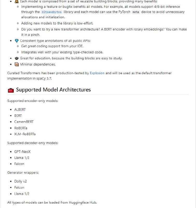 Curated Transformers