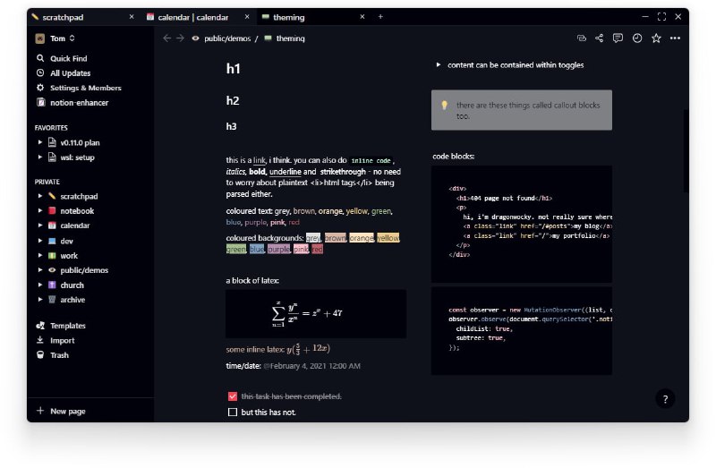 notion-enhancer  能让  #Notion 增强的工具，适用于 MacOS、Linux 和 Windows