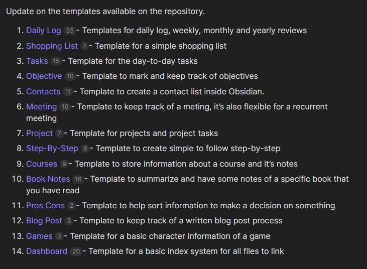 Obsidian Template