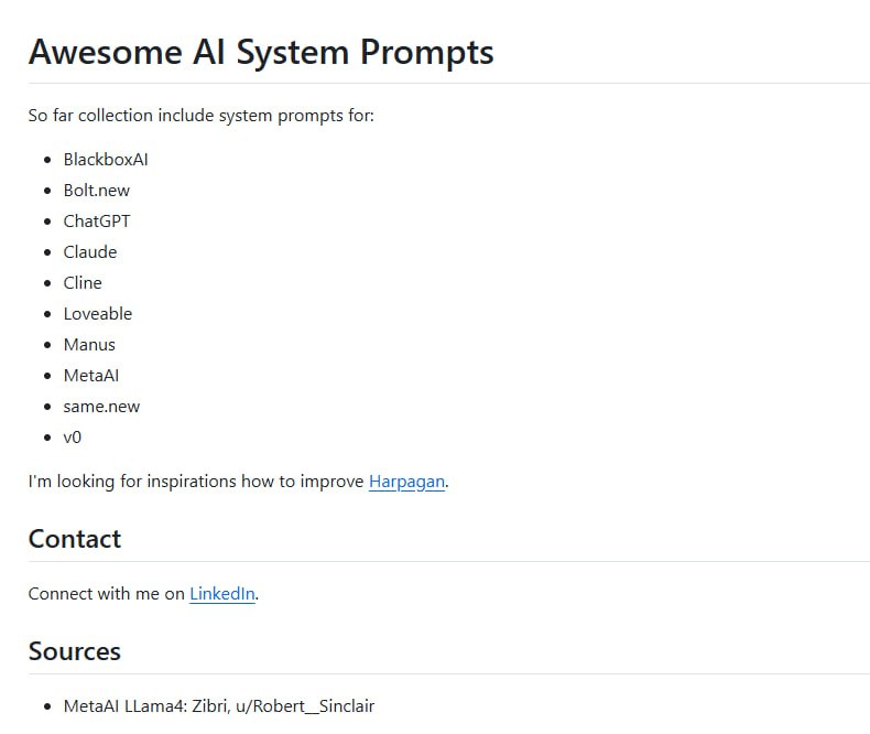 Awesome AI System Prompts