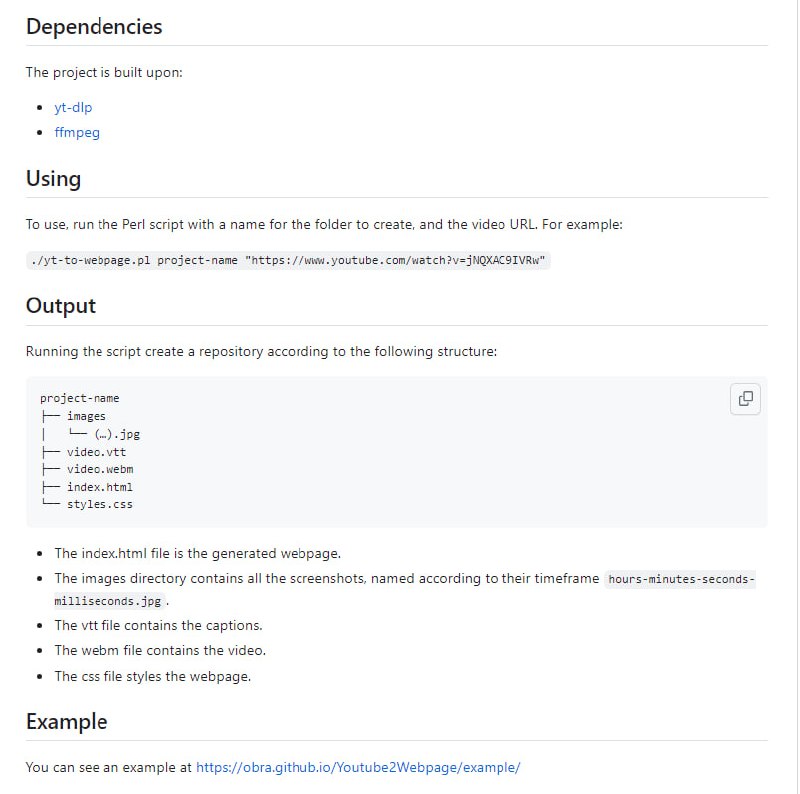 一个用于从 Youtube 视频创建网页，并使用视频的隐藏式字幕和视频屏幕截图生成的文字记录的Perl 脚本