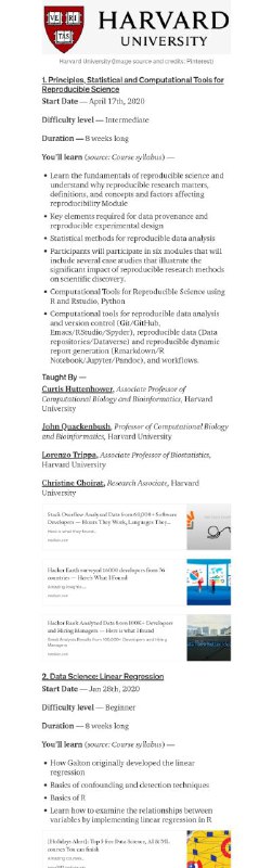 哈佛大学的10门免费数据科学课程 #机器学习 #数据科学