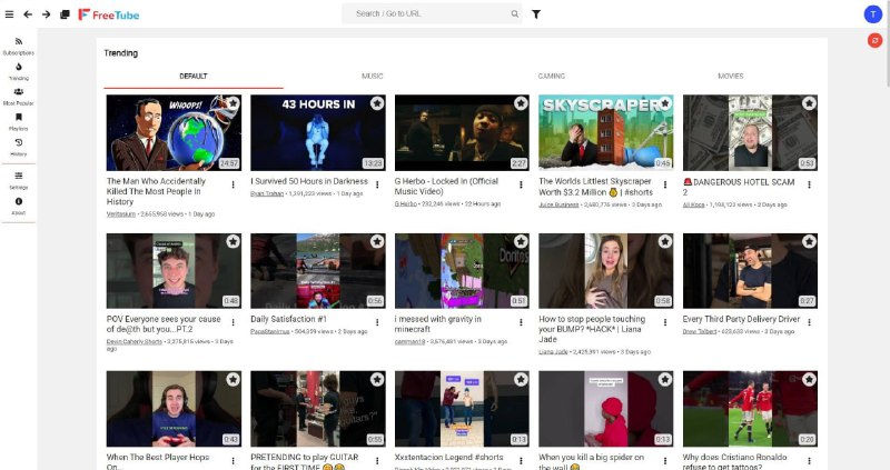 FreeTube是一个适用于Windows，Mac和Linux的YouTube客户端，围绕更私密地使用YouTube而构建