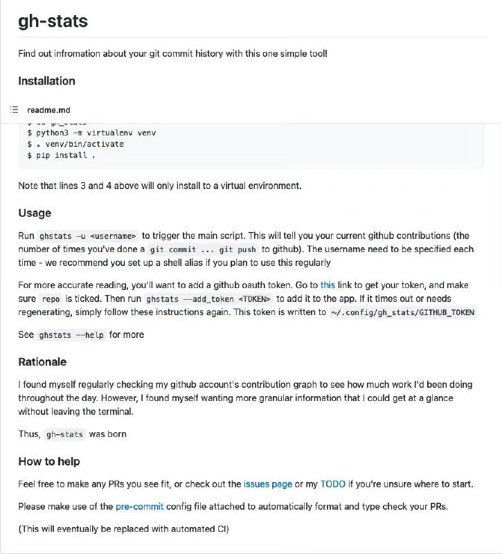 一个 pythons 脚本，提供有关终端中 GitHub 使用情况的更详细统计信息  #脚本