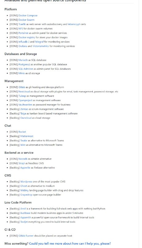 一些可用于早期项目启动和自托管的 devops 工具包