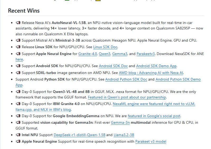 如果你想在自己的电脑或手机上搞一个速度快、不联网、不花钱的 AI 模型，那可以去试下 Nexa SDK 这个开源项目