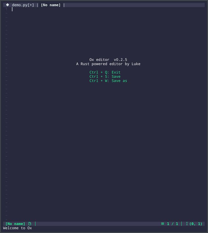 一个开源的 #命令行 #文本编辑器 Ox，对 Linux 与 macOS 支持良好