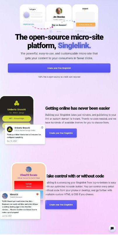 Singlelink 一个开源的微型站点平台