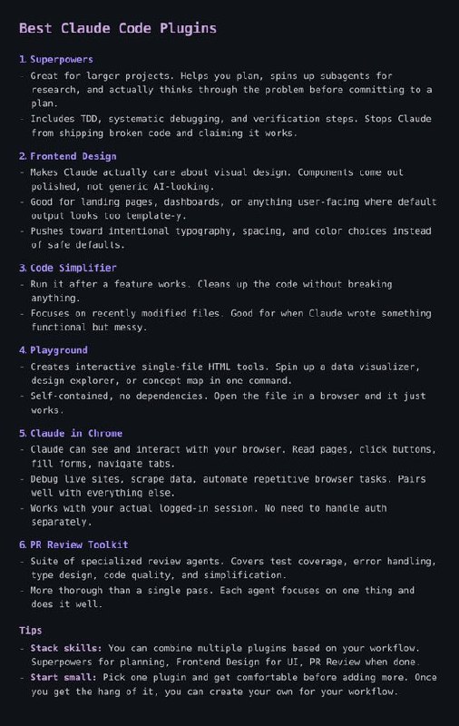 让 Claude Code 真正好用的六个插件 | 帖子 | #插件用 AI 写代码最怕什么？能跑但丑，能用但乱，声称没问题结果一堆 bug