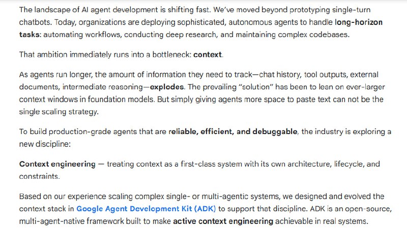 Google发布了一份关于多智能体系统上下文工程的权威指南，提出了高效管理上下文的全新思路