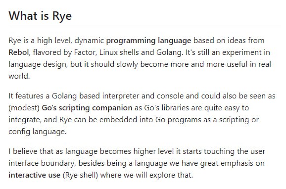 Rye language