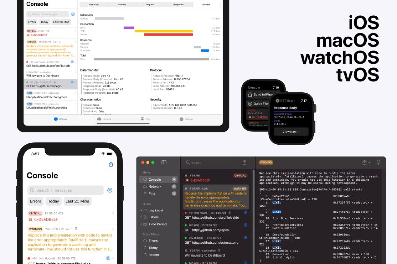 Pulse是用SwiftUI搭建的一个开源网络请求数据监测框架，界面类似于Charles/Postman，但它本身不是一个应用程序，不拦截网络流量，只是一个开发框架或者类库，能方便的集成到你的应用程序中，让你可以用它查看网络请求的日志